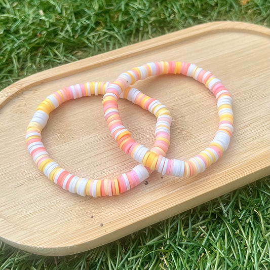 Summer Sun Clay Bead Bracelets - Stretchy