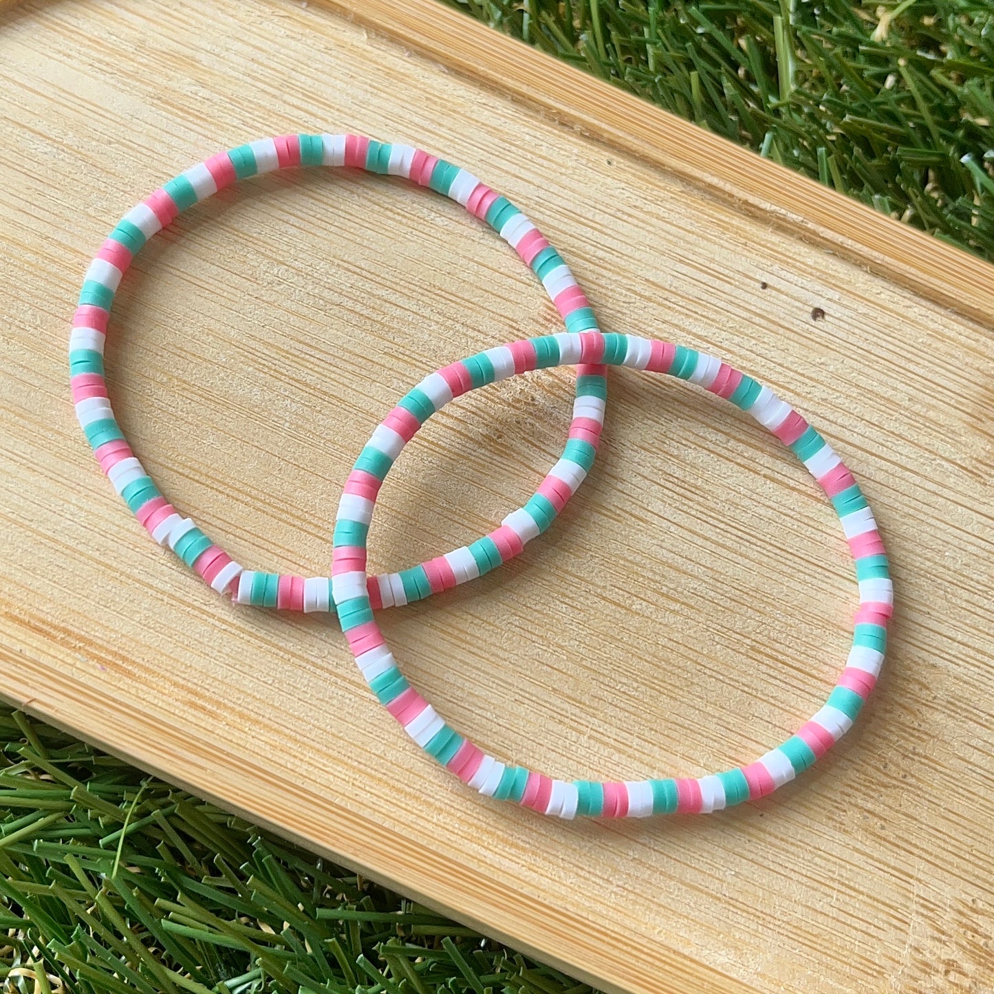 Thin Clay Bead Bracelets - Stretchy