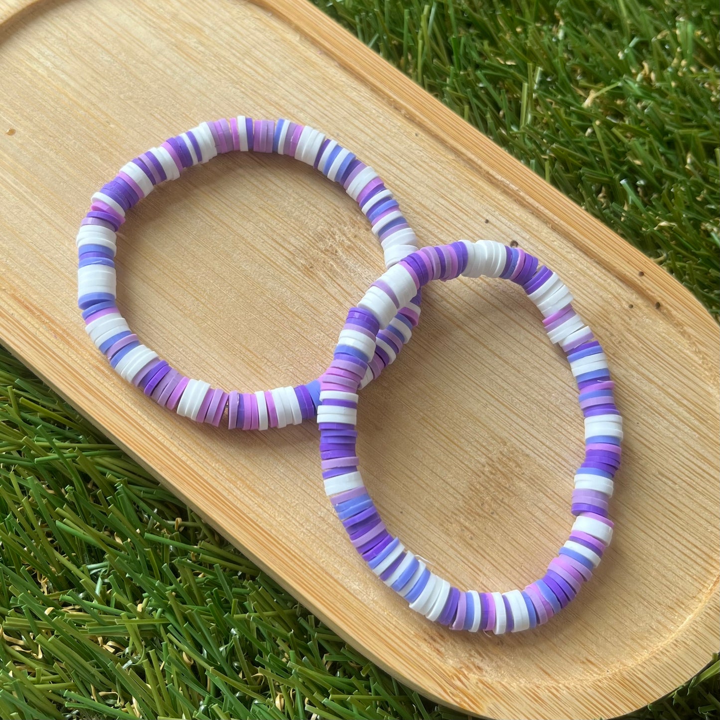 Lavender🪻Clay Bead Bracelets - Stretchy