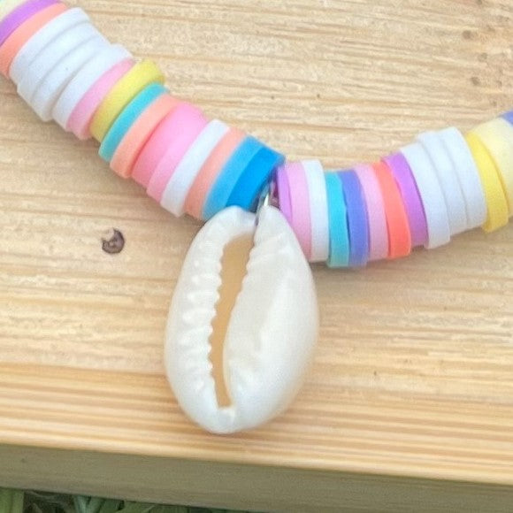 Seashell Clay Bead Bracelets - Stretchy